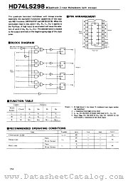 HD74LS298 datasheet pdf Hitachi Semiconductor