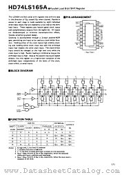 HD74LS165A datasheet pdf Hitachi Semiconductor