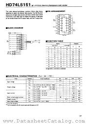 HD74LS151 datasheet pdf Hitachi Semiconductor