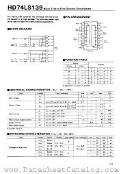 HD74LS139 datasheet pdf Hitachi Semiconductor