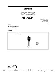 2SD2651 datasheet pdf Hitachi Semiconductor