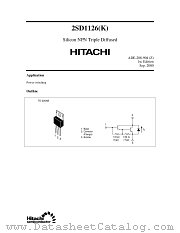 2SD1126(K) datasheet pdf Hitachi Semiconductor