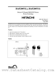 HAF2007(L)/(S) datasheet pdf Hitachi Semiconductor
