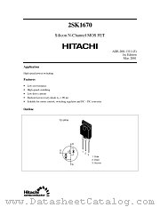 2SK1670 datasheet pdf Hitachi Semiconductor