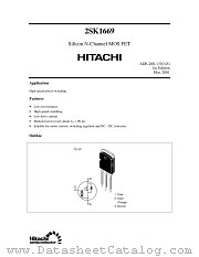 2SK1669 datasheet pdf Hitachi Semiconductor