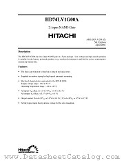 HD74LV1G00A datasheet pdf Hitachi Semiconductor