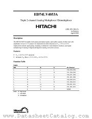 HD74LV4053A datasheet pdf Hitachi Semiconductor