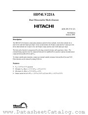 HD74LV221A datasheet pdf Hitachi Semiconductor