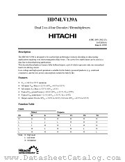 HD74LV139A datasheet pdf Hitachi Semiconductor