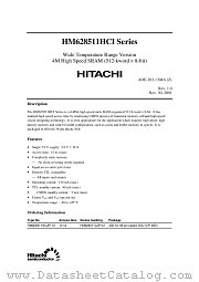 HM628511HCJPI datasheet pdf Hitachi Semiconductor