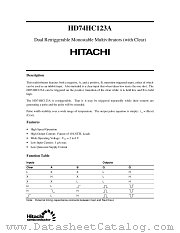 HD74HC123A datasheet pdf Hitachi Semiconductor