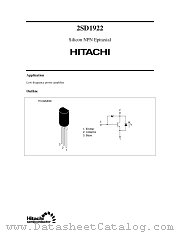 2SD1922 datasheet pdf Hitachi Semiconductor
