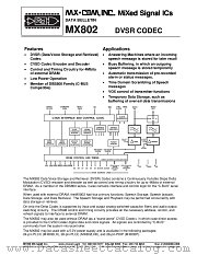 MX802 datasheet pdf MXCOM