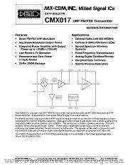 CMX017 datasheet pdf MXCOM