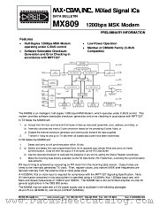 MX809 datasheet pdf MXCOM