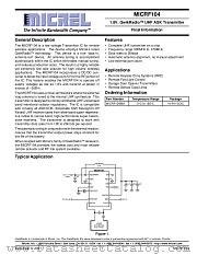 MICRF104 datasheet pdf Micrel Semiconductor