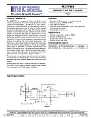 MICRF103 datasheet pdf Micrel Semiconductor