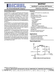 MICRF007 datasheet pdf Micrel Semiconductor