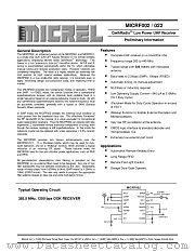 MICRF002 datasheet pdf Micrel Semiconductor