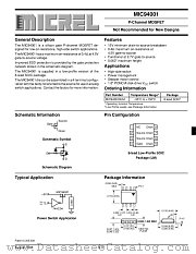MIC94001 datasheet pdf Micrel Semiconductor