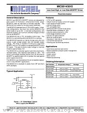 MIC5014 datasheet pdf Micrel Semiconductor
