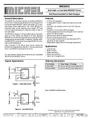 MIC5012 datasheet pdf Micrel Semiconductor