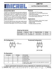 LMC7101 datasheet pdf Micrel Semiconductor