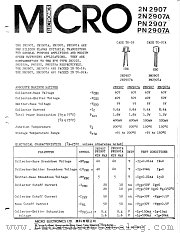 PN2907 datasheet pdf Micro Electronics