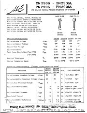 PN2906 datasheet pdf Micro Electronics