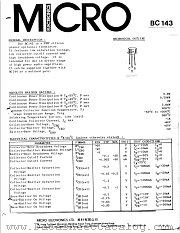 BC143 datasheet pdf Micro Electronics
