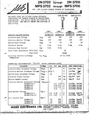 2N3705 datasheet pdf Micro Electronics