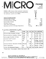 PN3568 datasheet pdf Micro Electronics