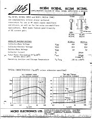 BC214 datasheet pdf Micro Electronics