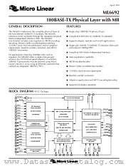 ML6692 datasheet pdf Micro Linear