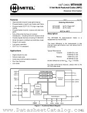MT9160B datasheet pdf Mitel Semiconductor