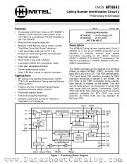 MT8843 datasheet pdf Mitel Semiconductor