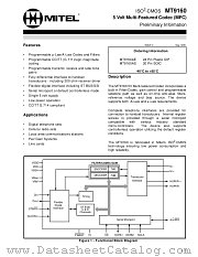 MT9160 datasheet pdf Mitel Semiconductor