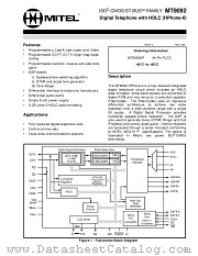 MT9092 datasheet pdf Mitel Semiconductor
