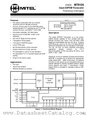MT9126 datasheet pdf Mitel Semiconductor