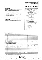 2SC3018 datasheet pdf Mitsubishi Electric Corporation