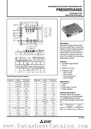 PM200RSA060 datasheet pdf Mitsubishi Electric Corporation