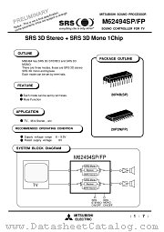 M62494SP datasheet pdf Mitsubishi Electric Corporation
