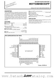 M37733MHBXXXFP datasheet pdf Mitsubishi Electric Corporation