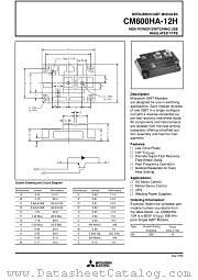 CM600HA-12H datasheet pdf Mitsubishi Electric Corporation