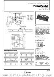 PM200DSA120 datasheet pdf Mitsubishi Electric Corporation