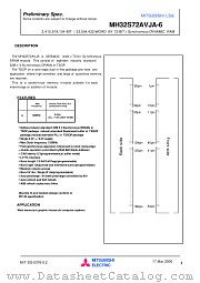 MH32S72AVJA-6 datasheet pdf Mitsubishi Electric Corporation
