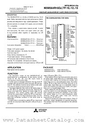 M5M564R16DTP-15 datasheet pdf Mitsubishi Electric Corporation