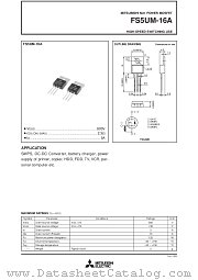 FS5UM-16A datasheet pdf Mitsubishi Electric Corporation