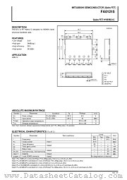 FA01215 datasheet pdf Mitsubishi Electric Corporation