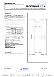 MH64S72AWJA-8 datasheet pdf Mitsubishi Electric Corporation